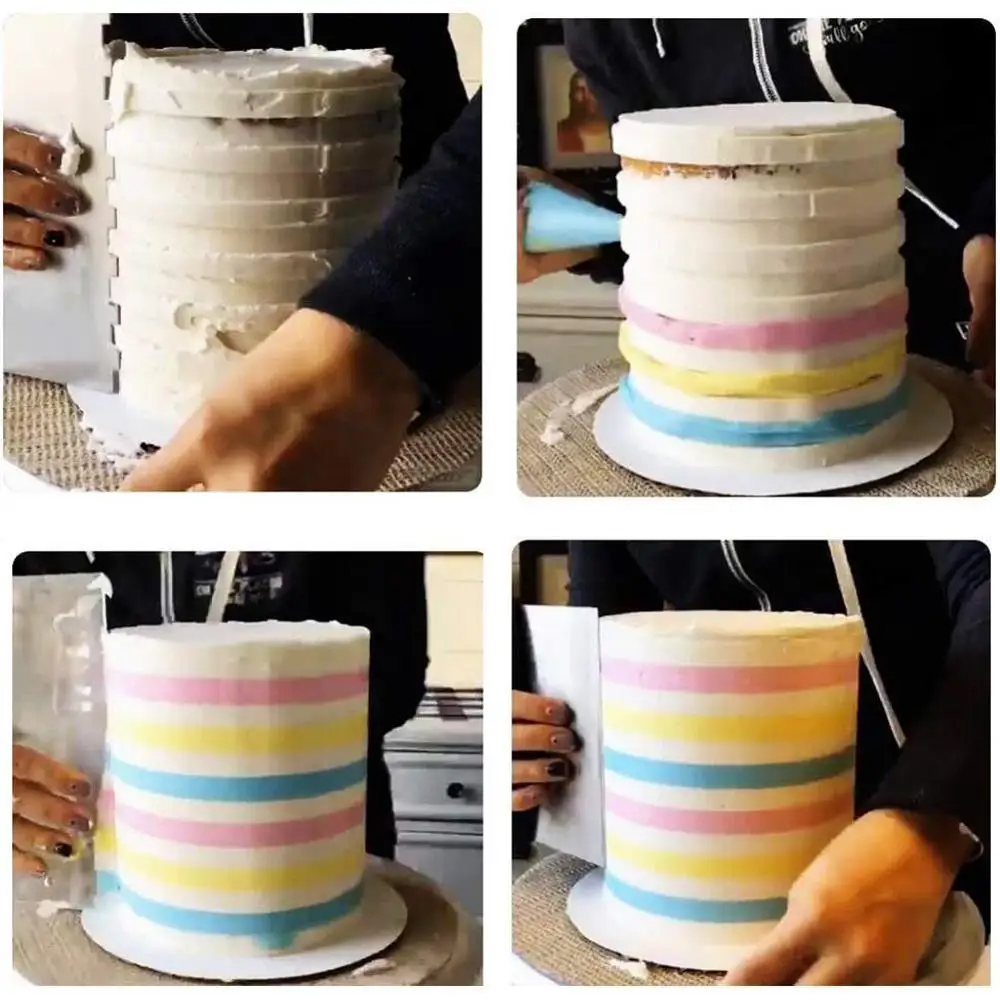 

Stripe Steel Scraper Scraper Cake Spatula Good Baking Quality Accessories Smoothing Mold Kitchen Tool Cream Bakin N5K0