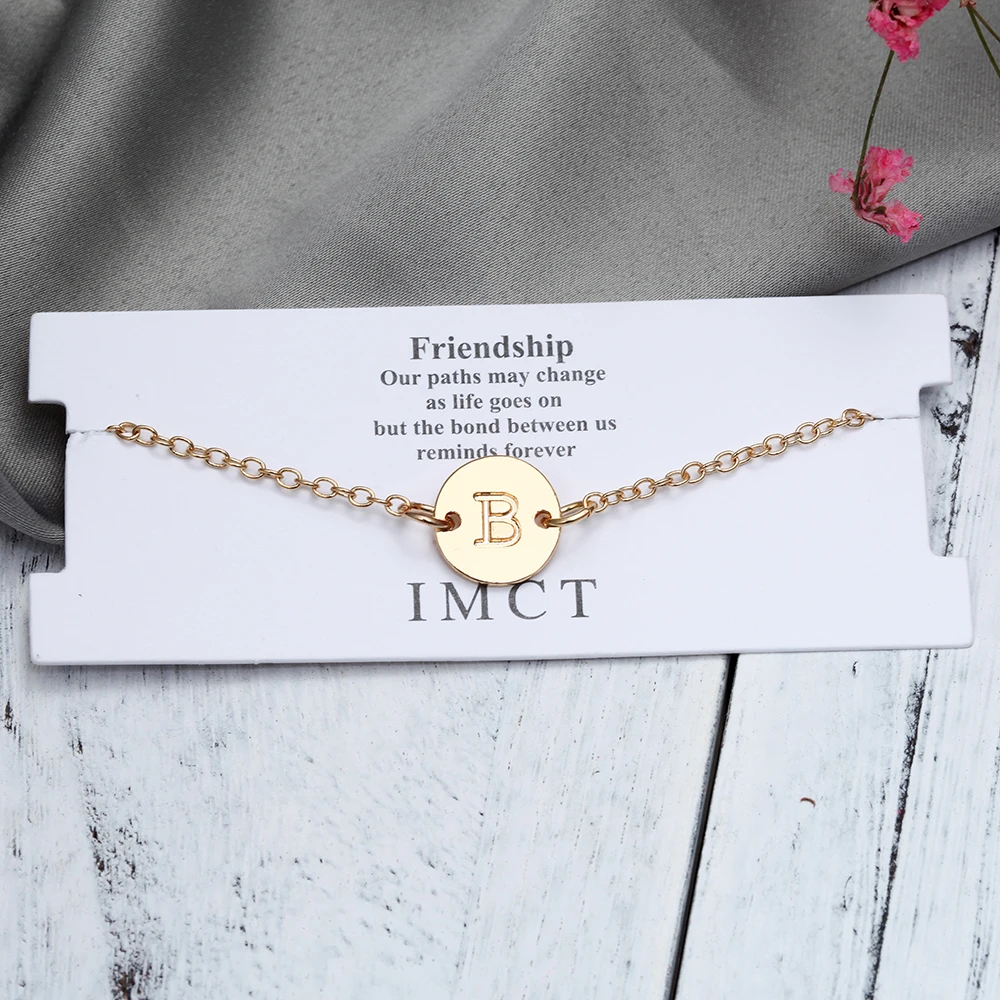 Модный золотой браслет с буквами и для женщин Серебряный регулируемый именем