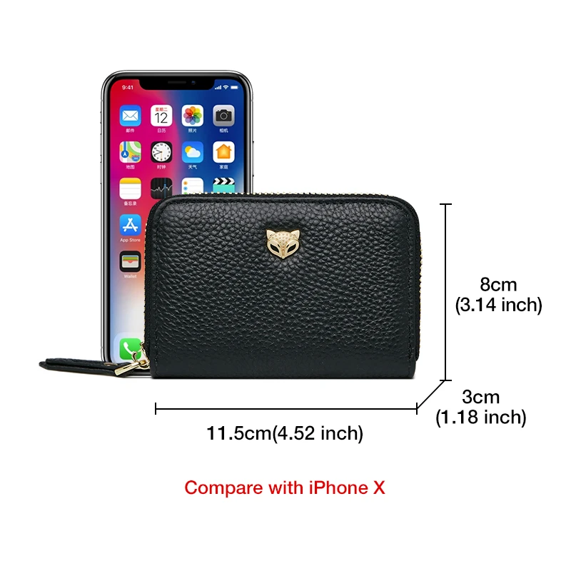 FOXER Fashion Small Wallet Ladies Chic Coin Purse High Quality Split Leather Short Wallet Brand Multi Card Zipper Wallet In Hand