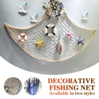 Декоративная рыболовная сеть синегобежевого цвета, декор для стен в средиземноморском стиле, домашний Морской Декор, Ceative пеньковая веревка, игровая площадка, офисный бар