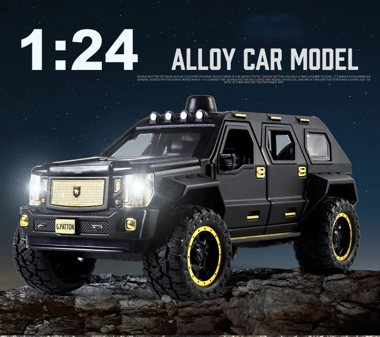 1:32G PATTON SUV Литые и игрушечные автомобили модель автомобиля со звуком светильник