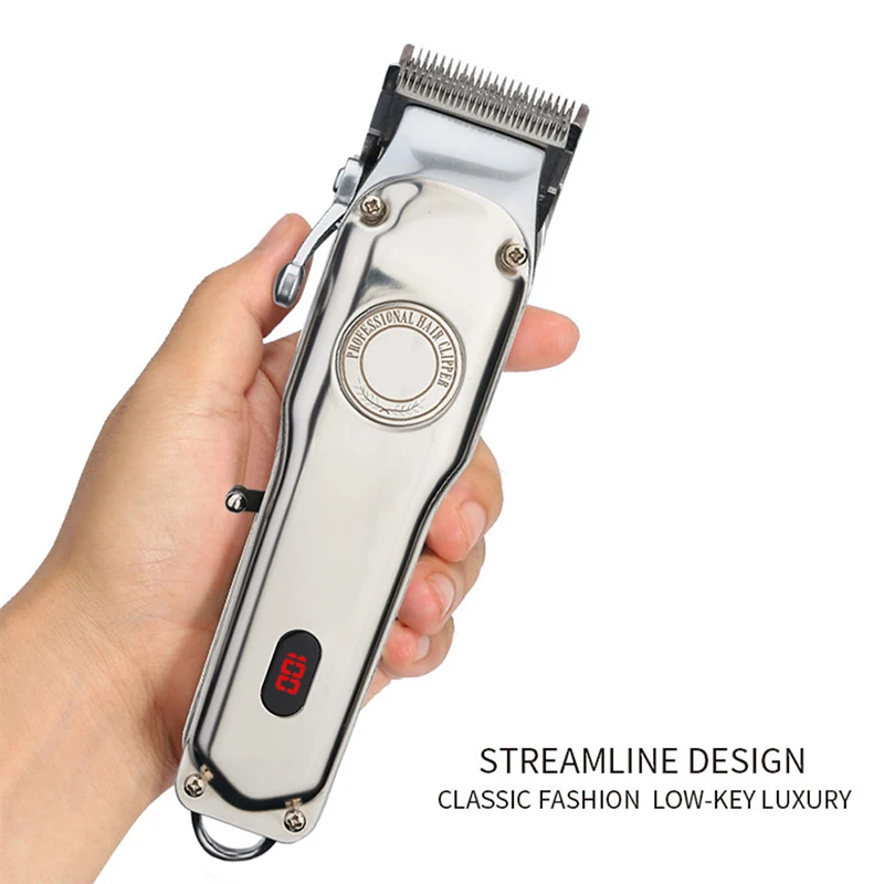 Перезаряжаемая машинка для стрижки волос из нержавеющей стали беспроводной