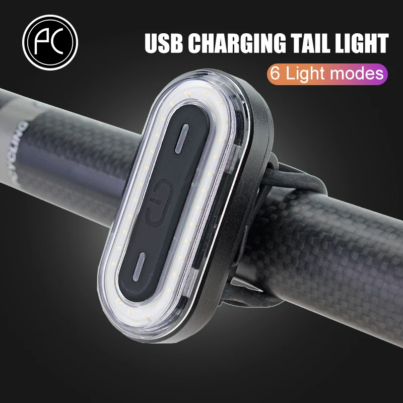 Велосипедный фонарь pвелоспорт красный задний 100 люмен COB Led 6 режимов IP8