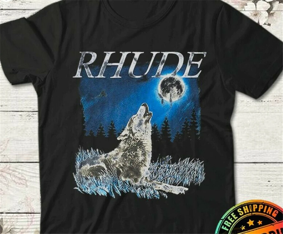 Футболка с изображением волка и логотипом Rhude футболка графическим принтом S-3XL