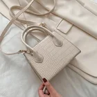 Женская сумка через плечо, из искусственной кожи, с крокодиловым узором, однотонная, лето 2020