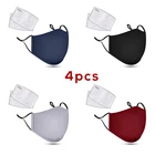 4 шт. + 8 фильтрующих моющихся черных масок рот маска для лица анти PM2.5 Пылезащитная маска для рта угольный фильтр Маска Ткань хлопковая маска