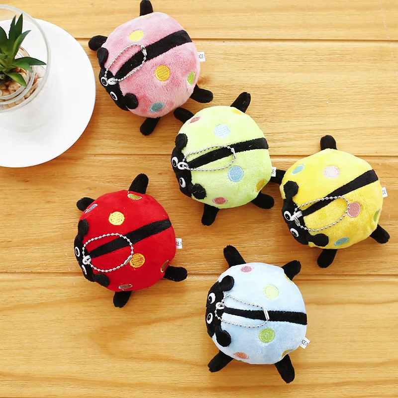 

Korean Cute Seven-star Ladybug Plush Key Chain Pendant Beetle Plush Doll Grab Machine Doll Gift.