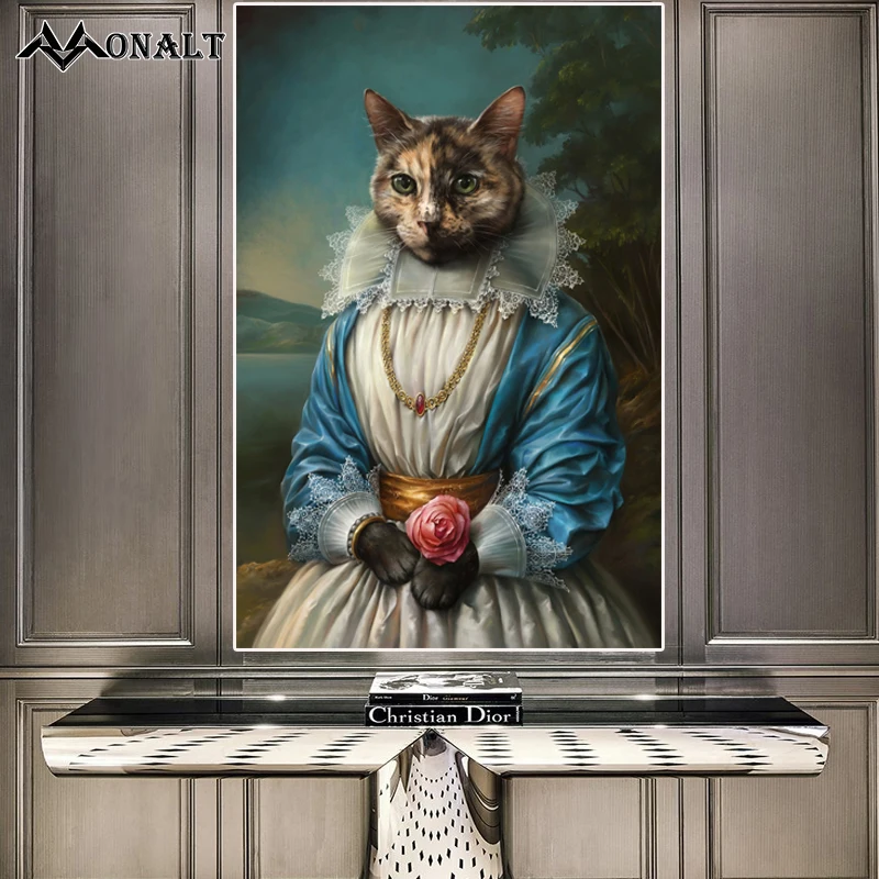 Картина из парусины абстрактные постеры с животными HD среднего возраста кошка