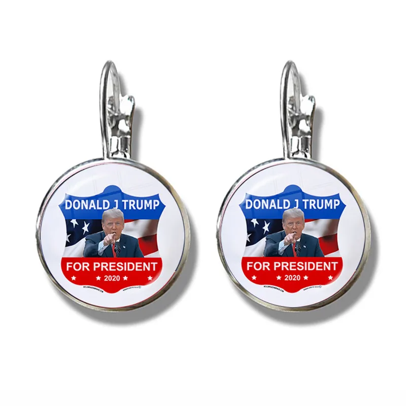 Keep America Great 2020 USA Trump коллекция стекло кабошон серебро серьги ювелирные изделия для