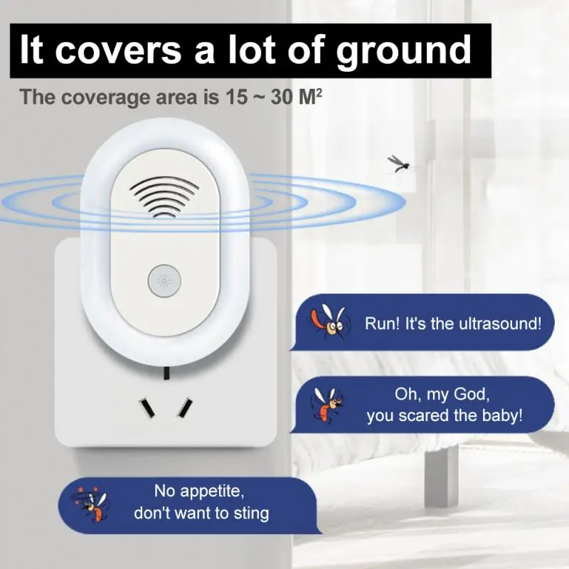 Бытовая Ультразвуковая мини лампа от комаров репеллент грызунов и насекомых