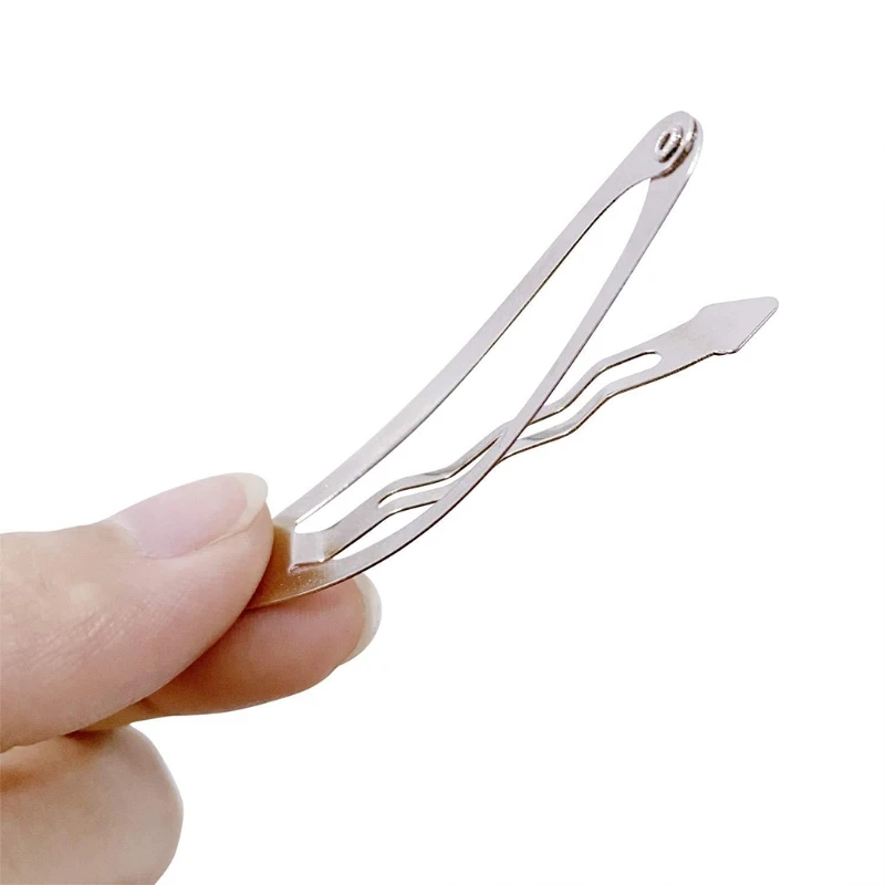 

X7AF 100 Pcs 5 Styles Metal Hair Clips Findings Alligator Flat Water Drop Barrette Snap Hairbow for DIY Art Crafts Projects