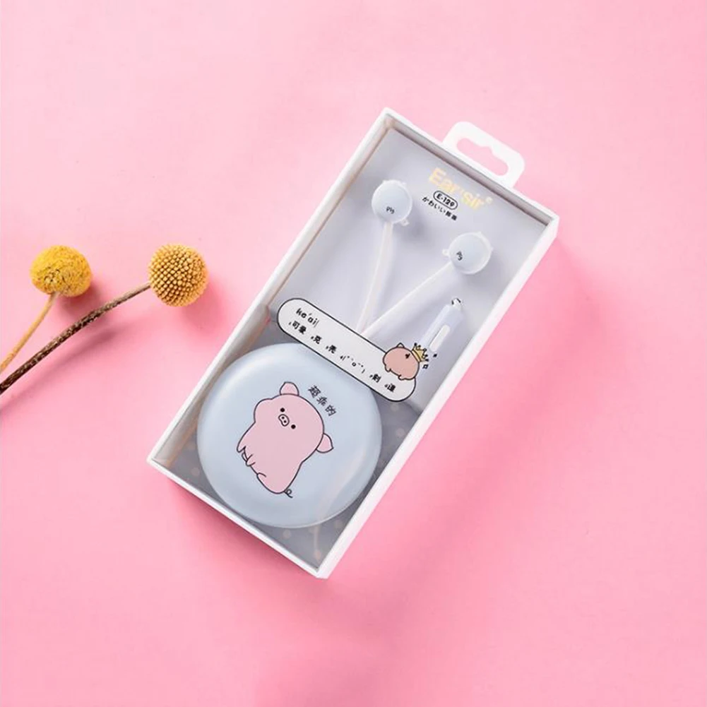 Cartoon cute in-ear earphones portable storage box packaging wire control can call student youth boutique music earplug earphone |