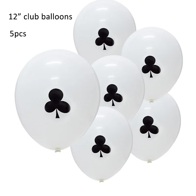 club balloons-5pc Волшебные украшения на день рождения Детские фотостудии реквизит с днем рождения я один высокий стул баннер покер вечерние казино тематическое мероприятие - Цвет: club balloons-5pc