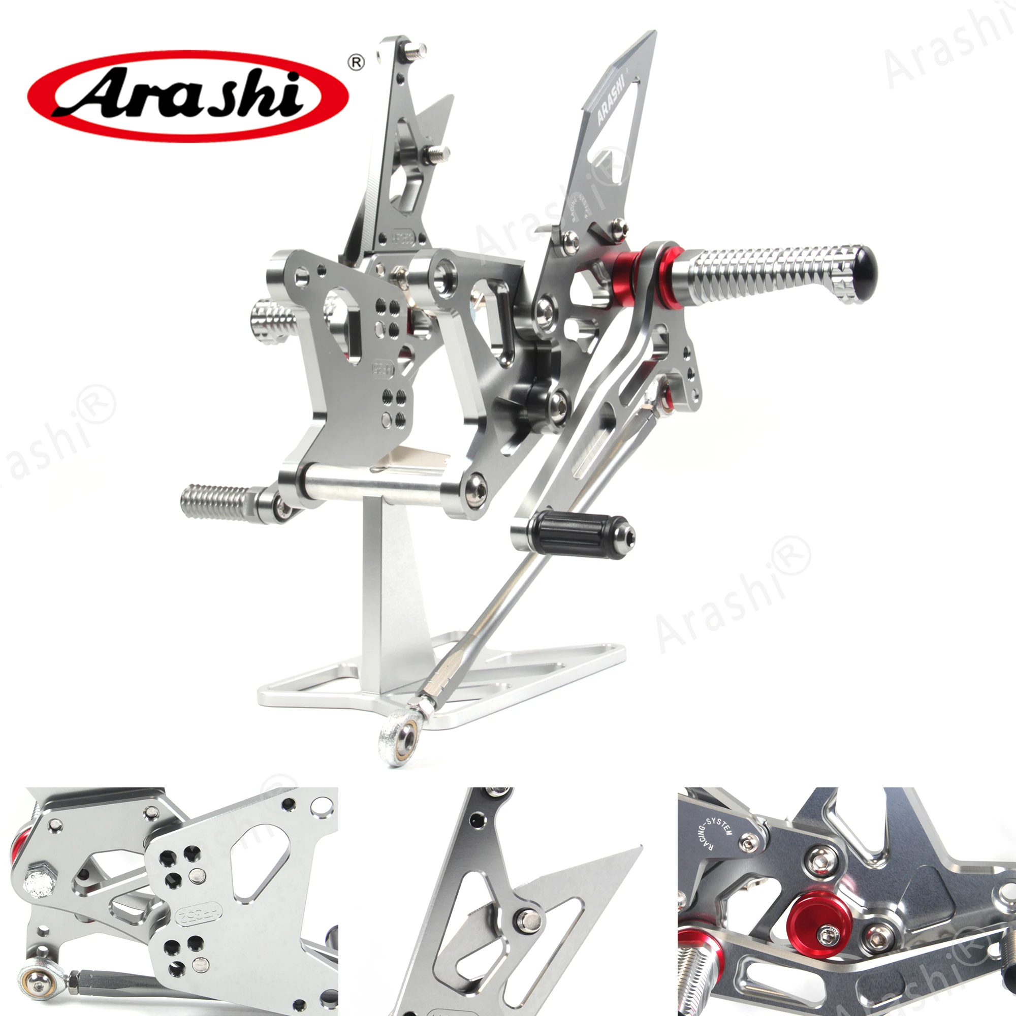 

Arashi CNC Adjustable Footrests NINJA ZX6R Rear For KAWASAKI ZX-6R Ninja ZX636 2005 2006 Foot Pegs Rear Foot Rearset 05 06 636