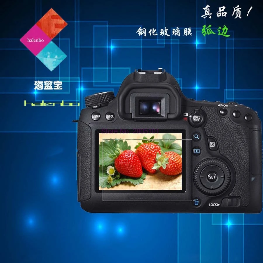 

500pcs 8H 0.55mm LCD Screen Anti-scratch Tempered Glass Protective Cover with Dustproof Film/Wet Wipe for Canon 6D