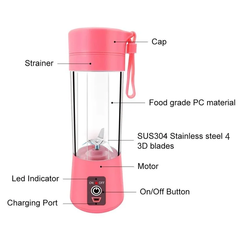 

WXB portable blender usb mixer electric juicer machine smoothie blender mini food processor personal blender cup juice blenders