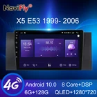 NaviFly 7862 серии Carplay GPS Android все в одном автомобиль интеллектуальная система радио мультимедиа видео плеер для BMW X5 E53 1999-2003