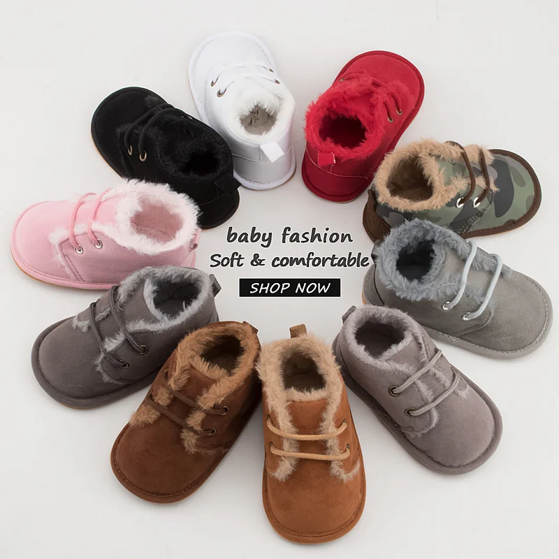 New Snow Baby Booties Shoes Boy Girl Crib Winter Warm Cotton Anti-slip Sole Newborn Toddler First Walkers |