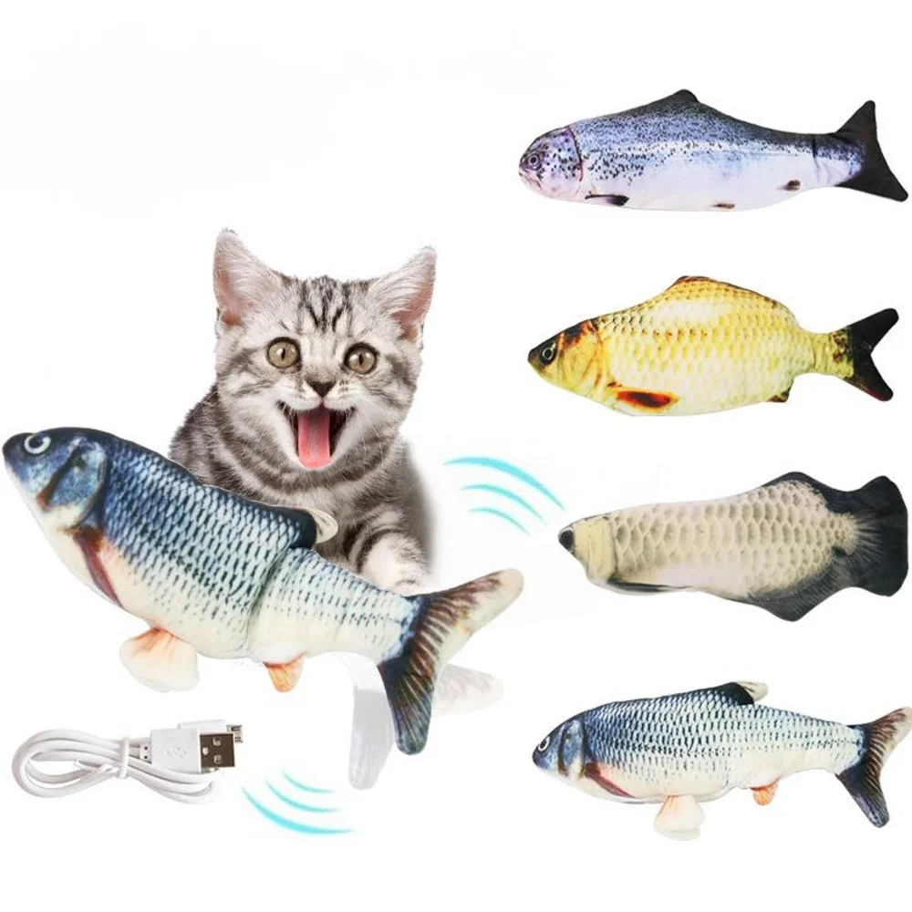 

1pcs Cats Toy Products For Pets Electric Simulation Fish Will Beat Kitten Toys Auto Tease