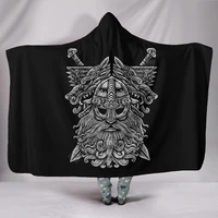 viking style hooded blanket norse god odin wolfs swords 3d printed wearable blanket adults for kids hooded blanket