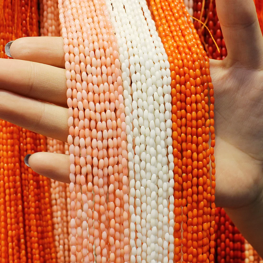 Искусственные Бусины 2x4 мм коралловые бусины овальной формы 5 цветов на выбор