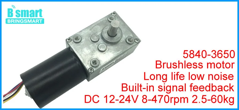 Bringsmart A58SW31ZY редуктор ed Мотор DC 12 В 24 В червячный редуктор 5-470r с высоким крутящим моментом D вал двигатель обратный самоблокирующийся мини-мотор