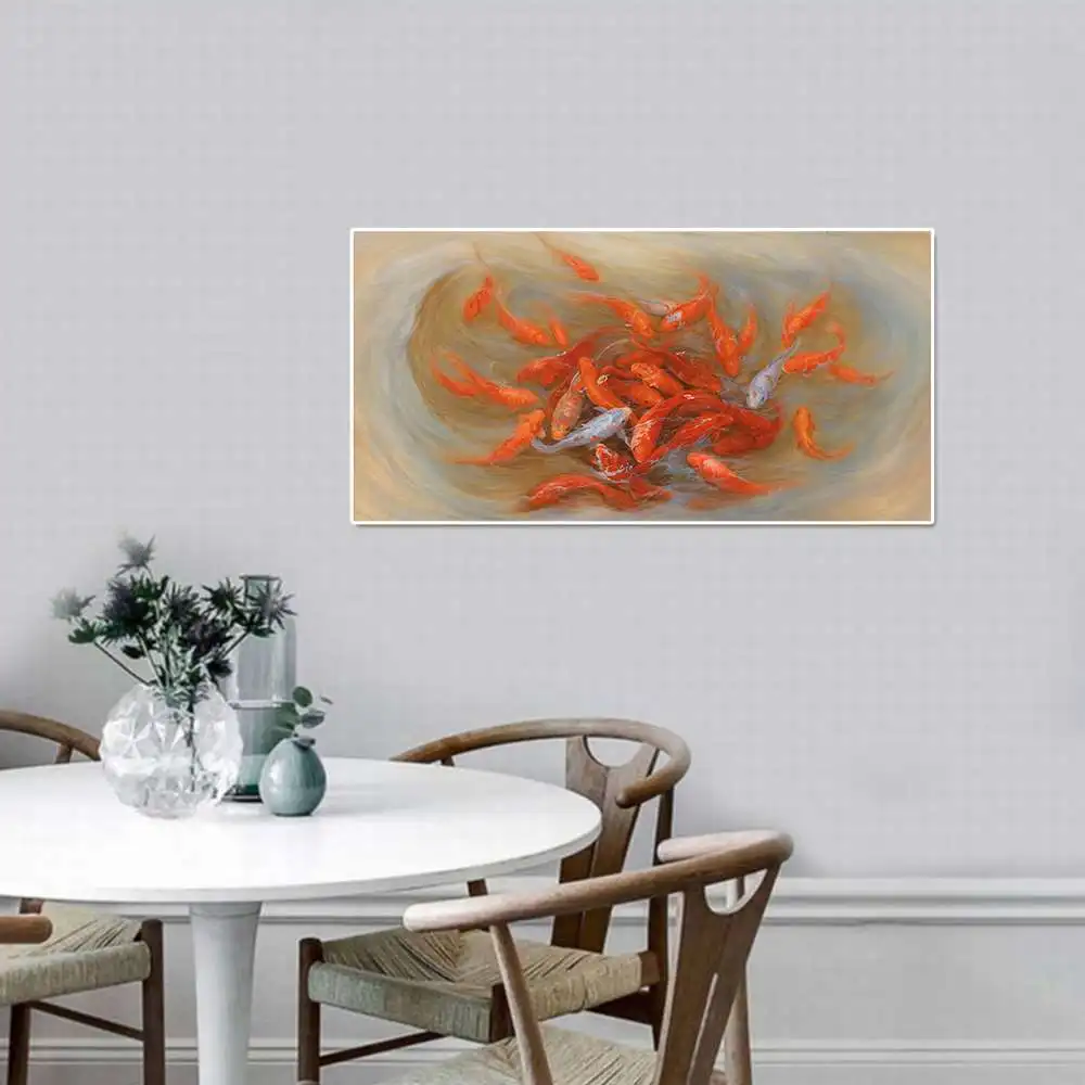 

1Pcs Goldfish Art Reproduction Frameless Art Prints 30*60cm/40*80cm for Home Decor