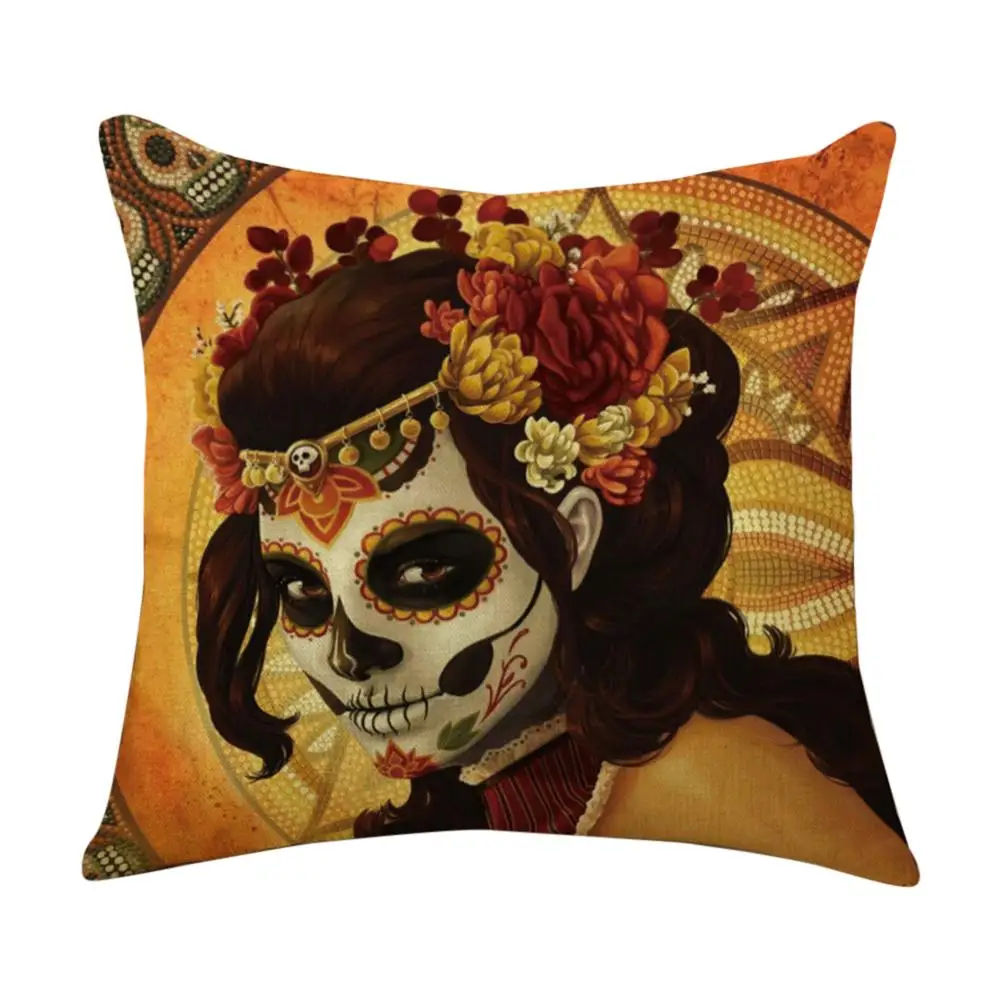 Хэллоуин ужас наволочка красота скелет серии лен чехол для автомобиля