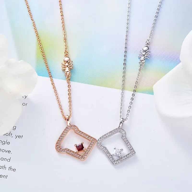 Модное изящное ожерелье CDE с кулоном в виде нарезного хлеба ошейники кристаллами