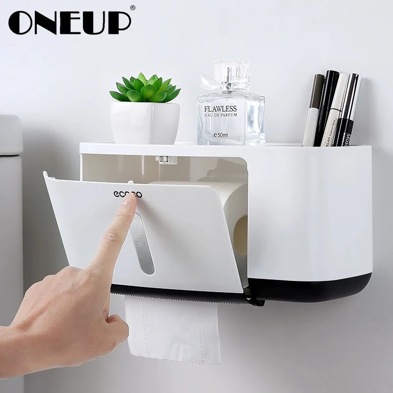 Настенный держатель для туалетной бумаги ONEUP для ванной комнаты Водонепроницаемая коробка для салфеток стойка для домашних запасов портативный держатель для туалетной бумаги