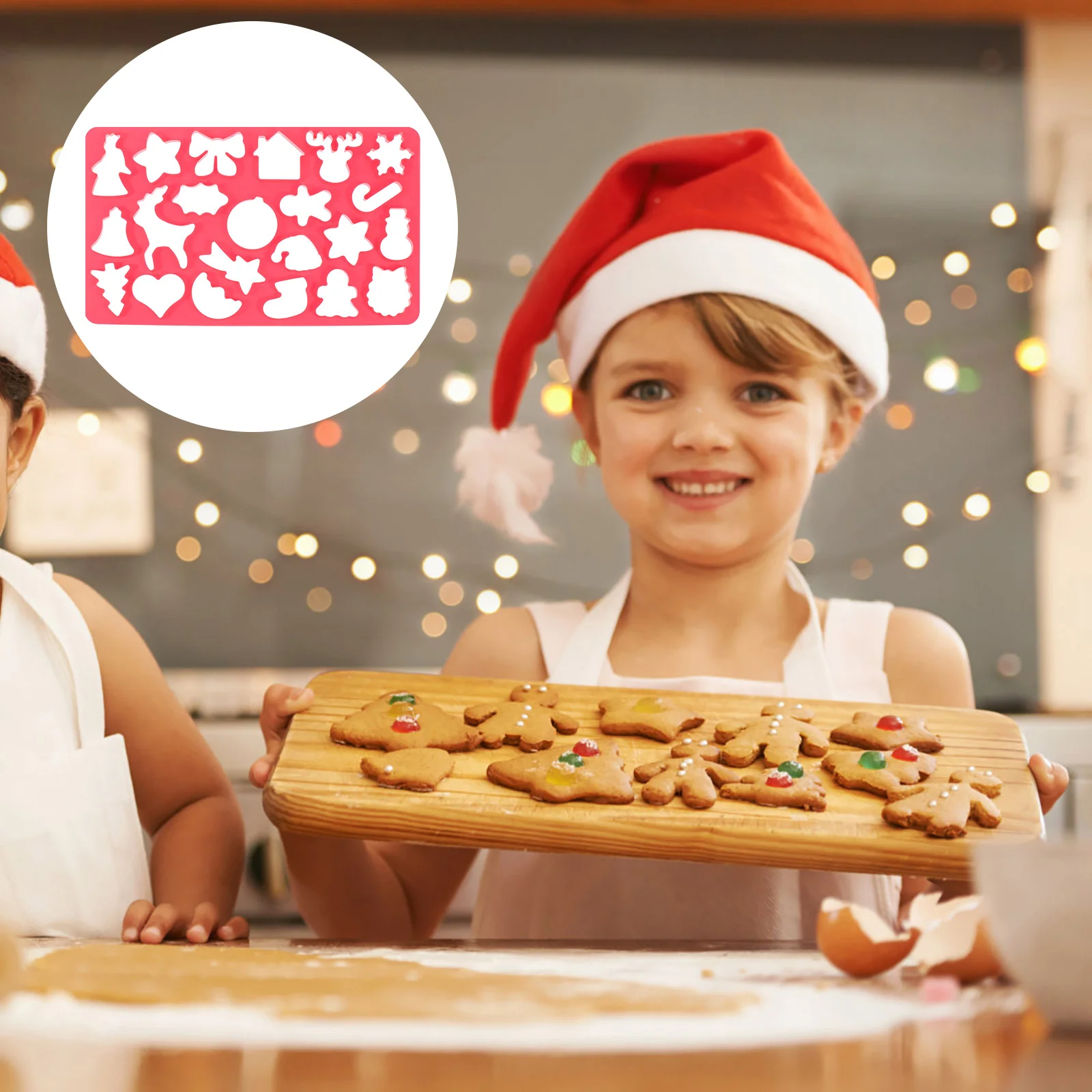 

1Pc Creative Christmas Fondant Mold Plastic Cake Baking Mould for Baking (Red)