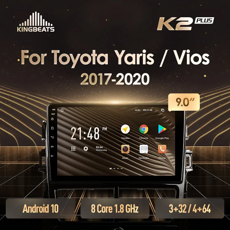 KingBeats штатное головное устройство For Toyota Yaris Vios 2017 2020 GPS Android 10 автомагнитола на