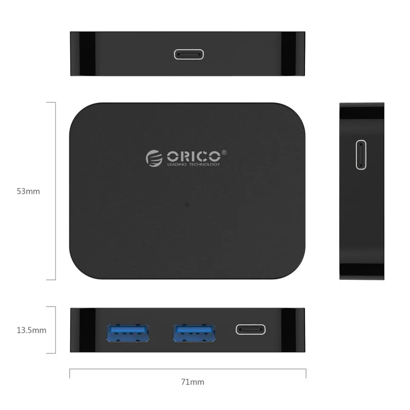 Высокоскоростной концентратор USB 3 0 ORICO Разветвитель Type C кардридер TF SD поддержка