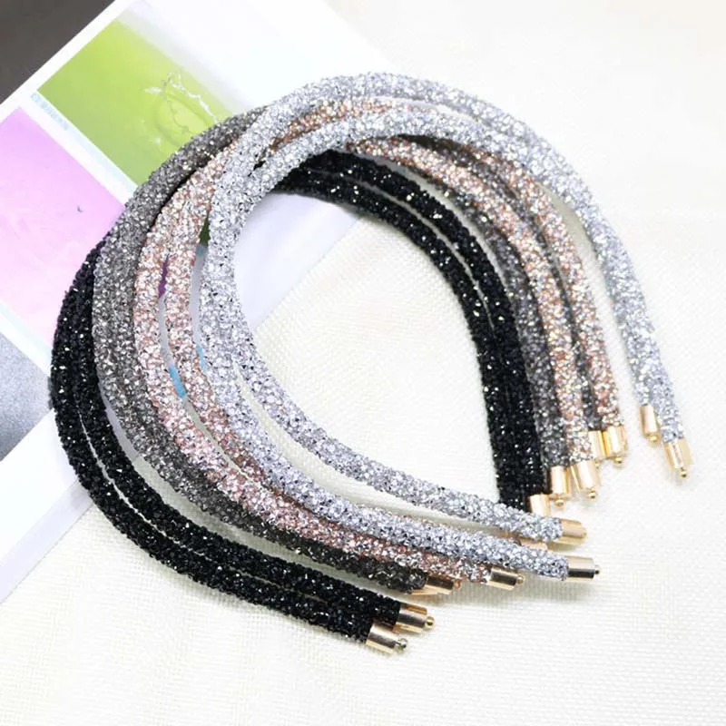 

Shiny Rhinestone Beaded Women Headband Bezel Headwear for Girls Handmade Hair Hoop Bands 2021 Hair Accessories Hairband