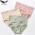 Трусы женские хлопковые с высокой талией, 3 шт.лот, с фильтром, 2020