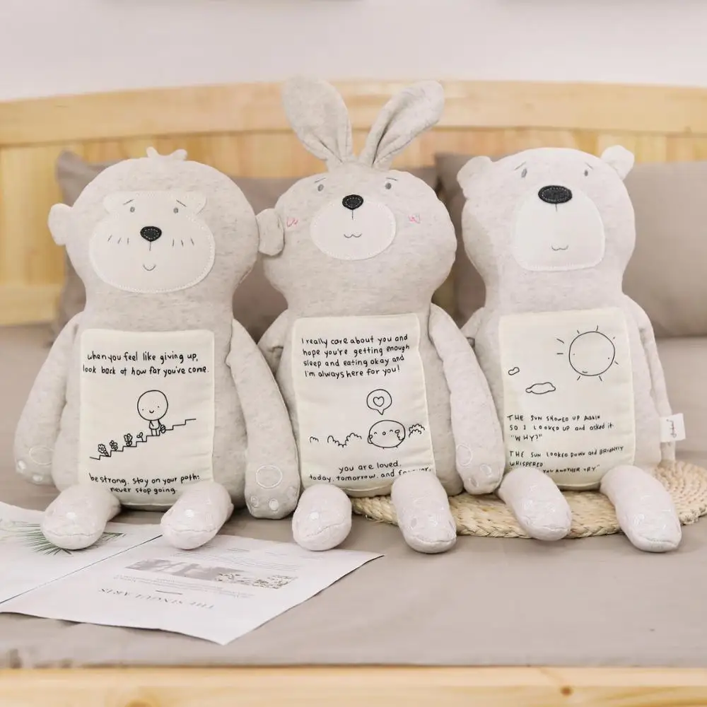 

56cm Lovely Rabbit Teddy Bear Monkey Plush Toys Stuffed Cotton Appease Sleeping Doll for Kids Baby Kawaii Toy Birthday Gifts