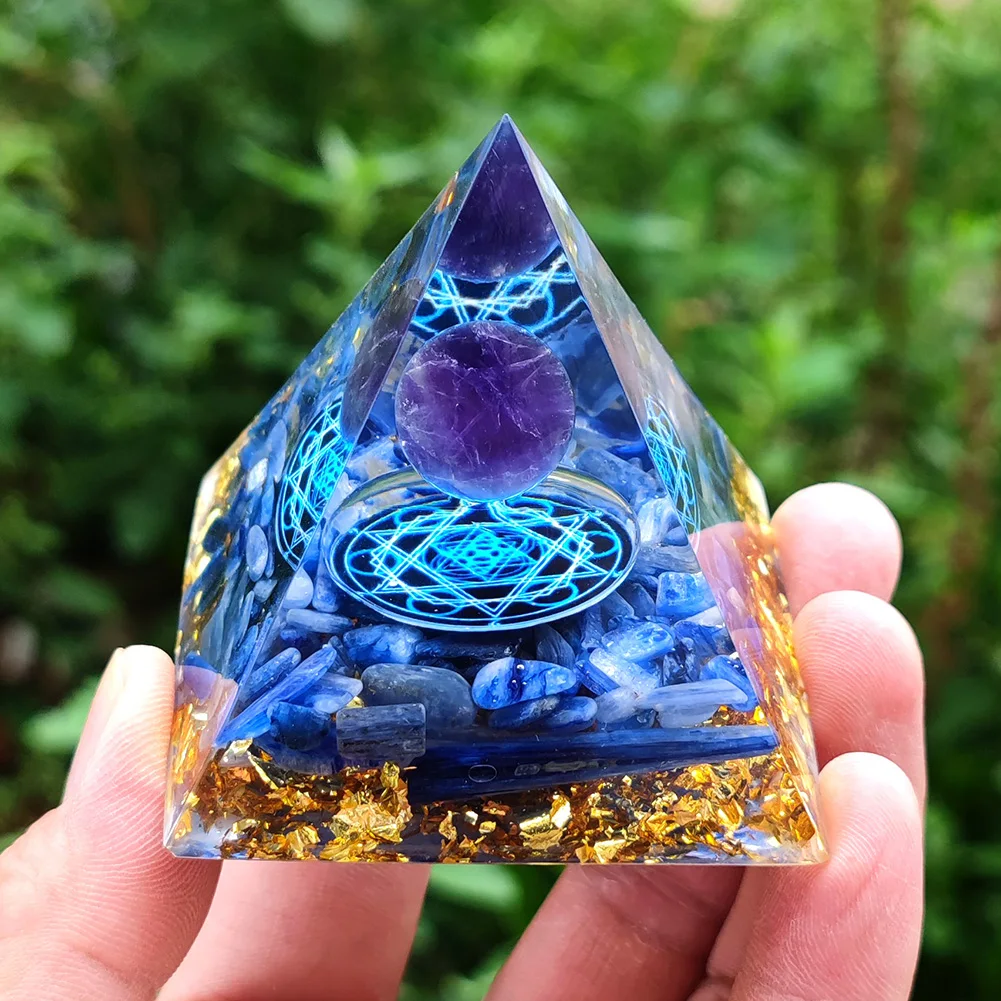 

Pyramid of Ogan Crystal Energy Tower Natural Healing Reiki Chakra Remove Negative Energy Home Office Decoration Ornaments