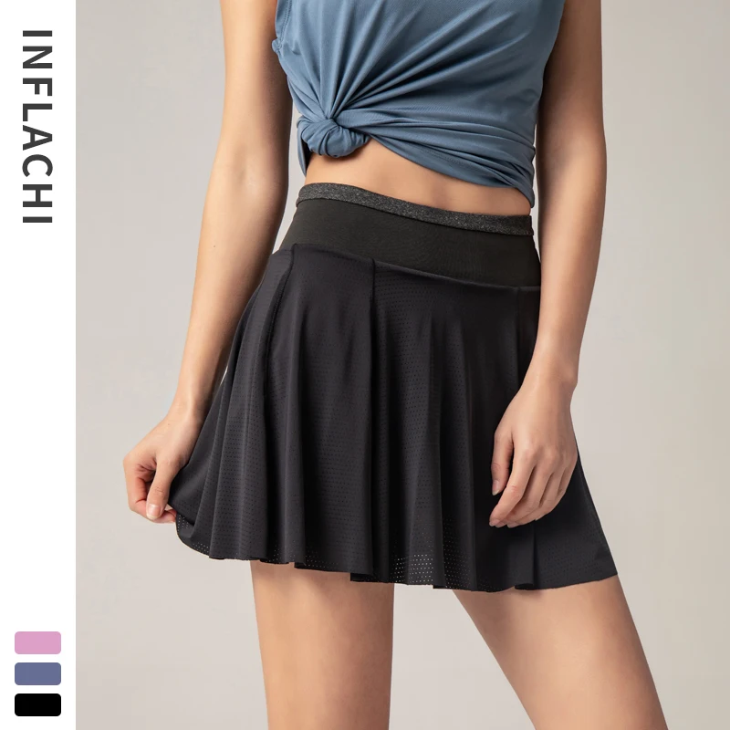 

Women Skirted Yoga Shorts Running Shorts Skirt 2 In 1 Fitness Leggings Quick Dry Sexy Gym Workout High Waist Short Pants