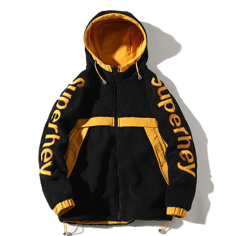 Осенне-зимняя мужская куртка новая трендовая теплая с капюшоном пальто из шерсти