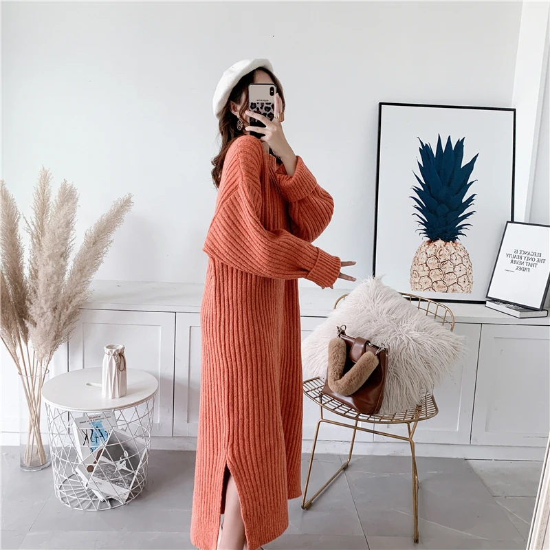 DEAT 2020 новый осенний и зимний вязаный пуловер с круглым вырезом длинными рукавами