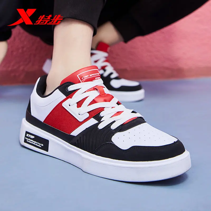 Мужские кожаные кроссовки Xtep Классическая Повседневная обувь для скейтбординга