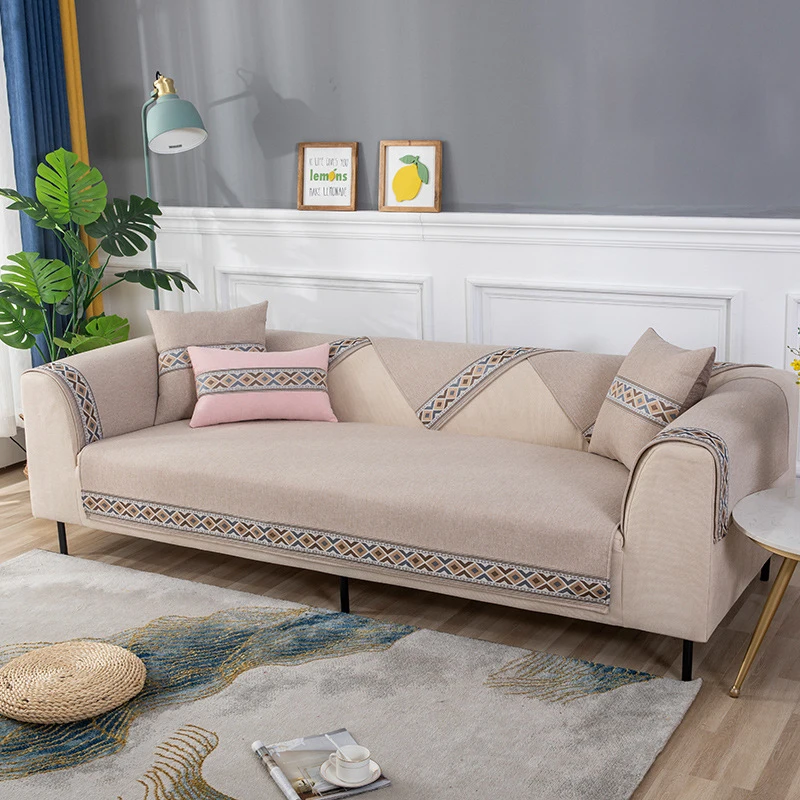 

Cotton Linen Fabric Sofa Cushion Sofa Cover Sofa Towel Couch Cover Seat Cover for Living Room Corner Sofa Towel