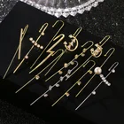 Ekopdee богемные серьги на гусеничном крючке для женщин с фианитом серьги для подъема длинные серьги эффектные ювелирные изделия в стиле бохо