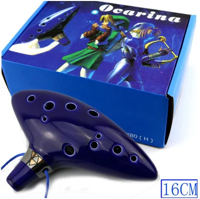 

Аниме Blue 12 Hole Ocarina Ceramic Alto C Legend of Ocarina link Flute музыкальный инструмент игрушки