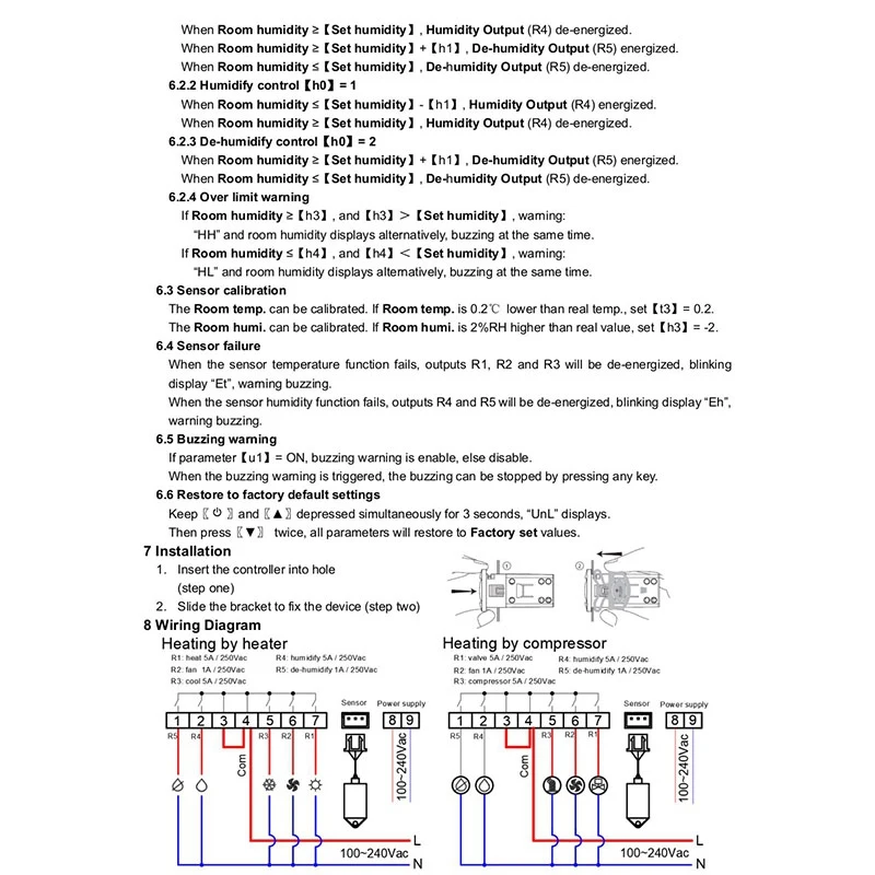 

LILYTECH ZL-7860A, Constant Temperature and Humidity Controller, Hygrostat Thermostat, Humidity Controller