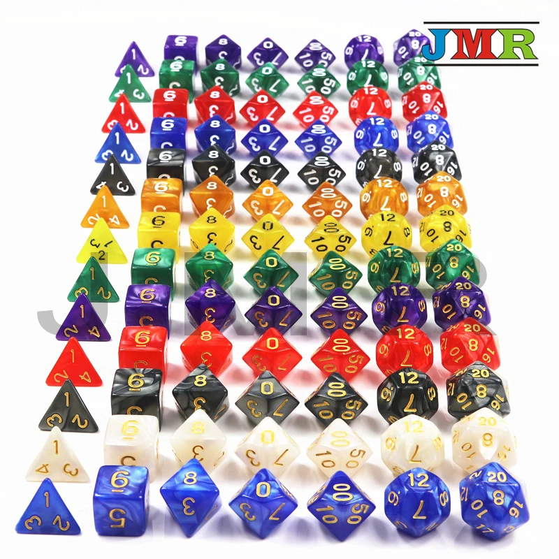 Портативная мраморная игра 7 шт./компл. креативный РПГ DnD Color ful Multi color DND Games D4 D6 D8 D10