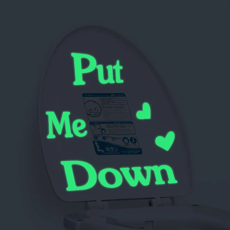 Светящиеся наклейки на стену унитаза аксессуары для декора - Цена: 191.2