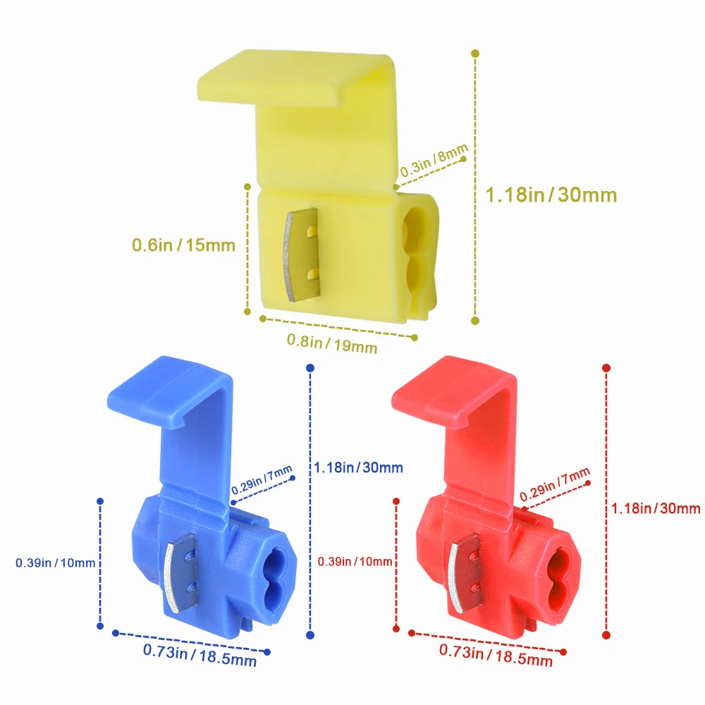 60 шт. Тип Т замок провода электрический кабель соединитель синий изолированный