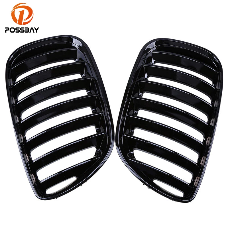 POSSBAY глянцевая черная передняя шпилька для BMW X5 E53 3.0d/3.0i/4.4i 2003-2007 спортивный гриль