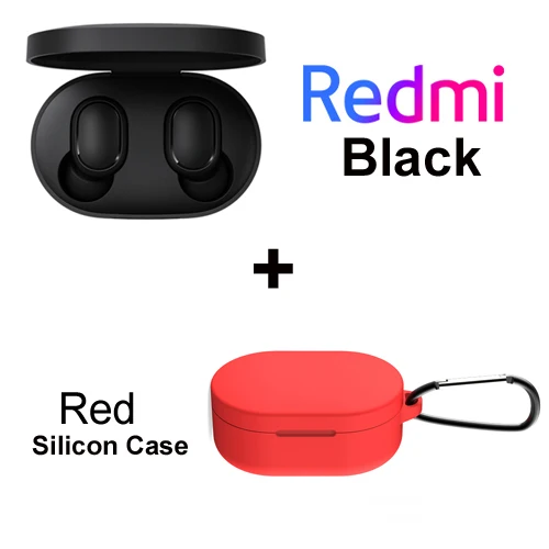 add Red case Xiaomi Redmi Airdots, оригинальные беспроводные наушники Xiaomi, TWS, глобальная версия, голосовые Bluetooth 5,0, шумоподавление с микрофоном - Цвет: add Red case